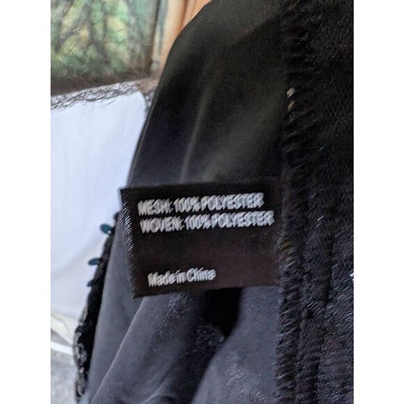 NWT Lane Bryant Top Black Mesh Sequin Disk Front Cap Sleeve Party Shirt Women's - Picture 5 of 6